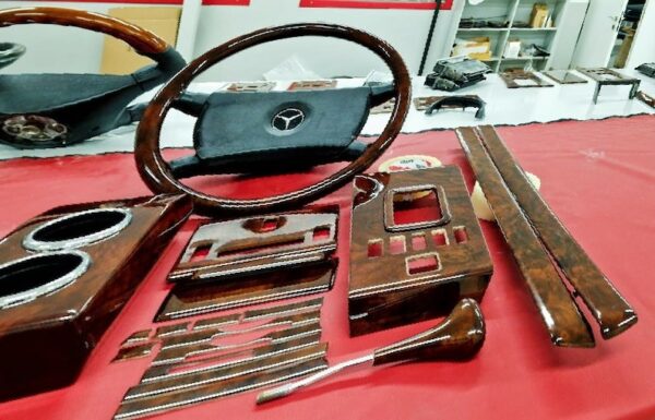 Full set mercedes wood trim for r107 sl mercedes burlwood dashboard trim set - Image 7