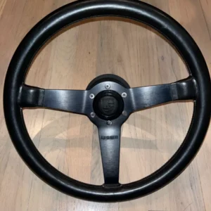 porsche 911 912 steering wheel MOMO 1983 DATE BLACK LEATHER RARE VINTAGE 370MM