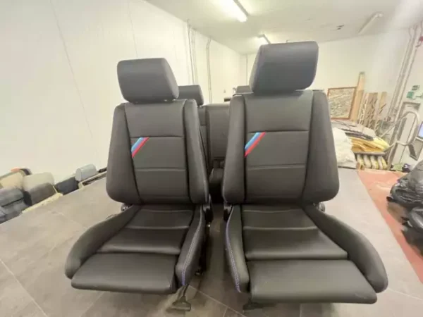 BMW E30 convertible E30 M3 black leather front sports seats. Left + right.