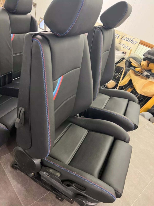 BMW E30 convertible E30 M3 black leather front sports seats. Left + right. - Image 8