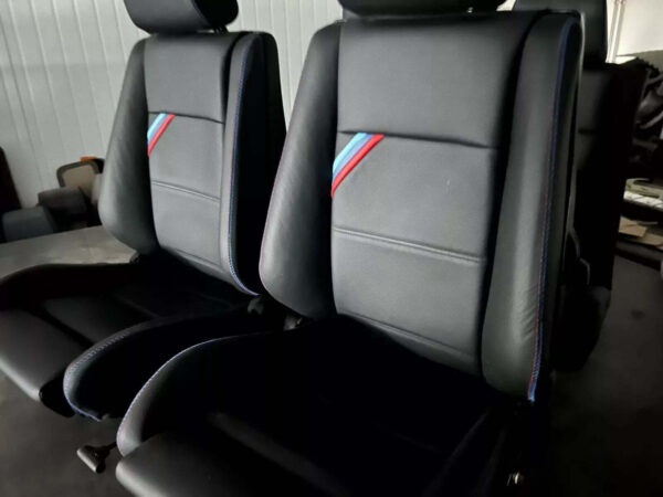 BMW E30 convertible E30 M3 black leather front sports seats. Left + right. - Image 11